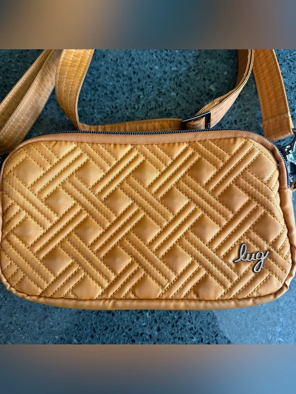 Lug Coupe XL Convertible Crossbody Bag Quilted Cappuccino Orange Fanny Pack